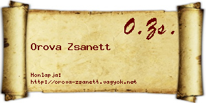 Orova Zsanett névjegykártya